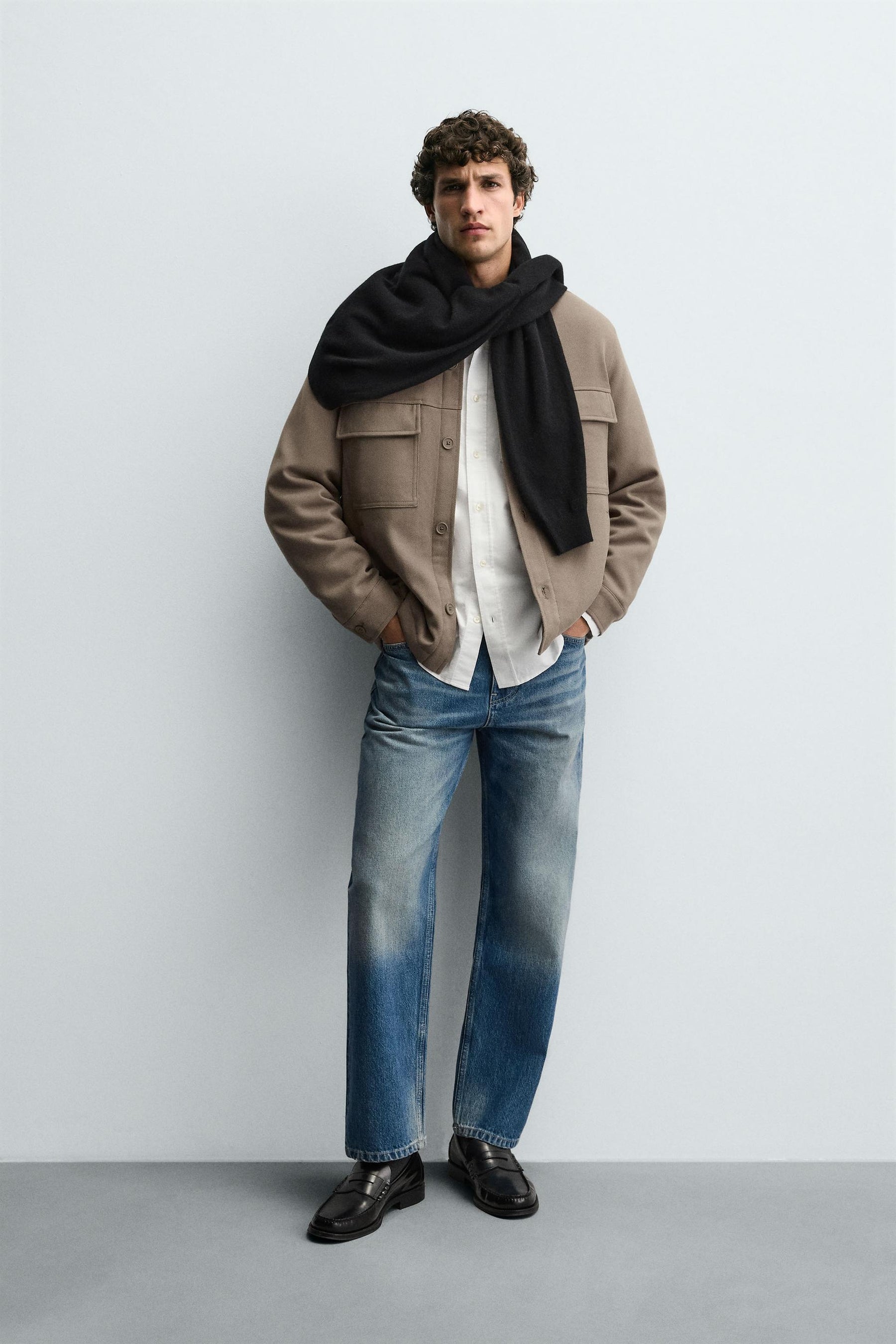 TEXTURED PADDED OVERSHIRT - Image 1