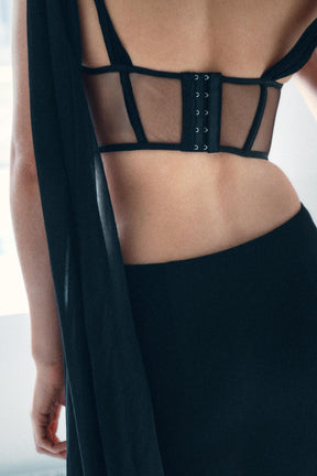 Draped Georgette Skirt