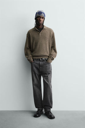 RELAXED FIT KNIT POLO SHIRT - Image 1