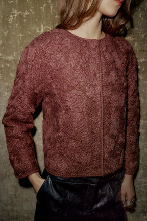 Woll-Makramee-Strickjacke