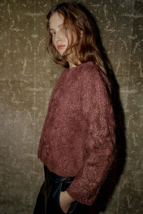Woll-Makramee-Strickjacke
