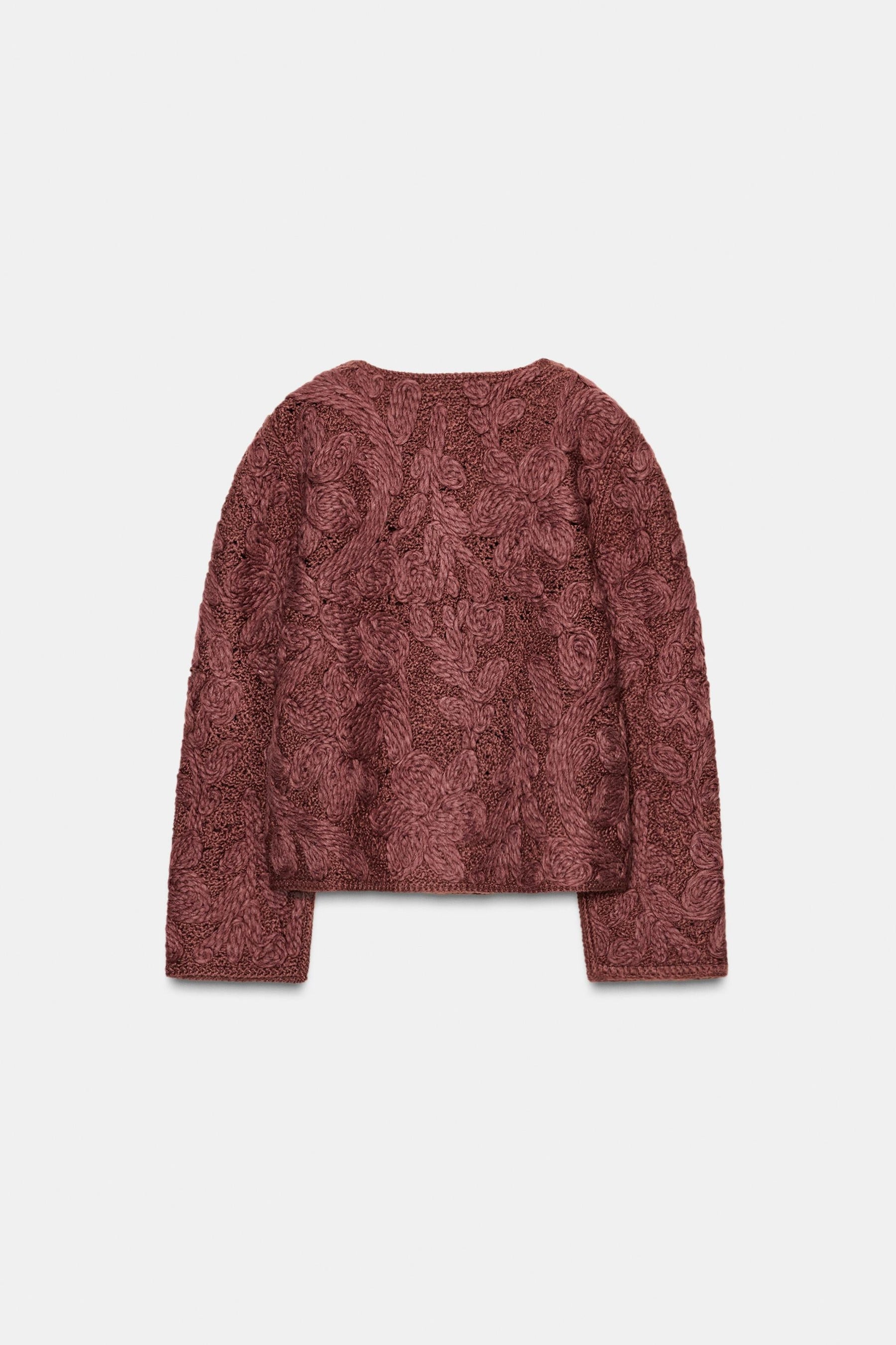 Woll-Makramee-Strickjacke