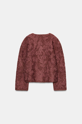 Woll-Makramee-Strickjacke
