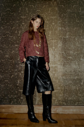 Woll-Makramee-Strickjacke