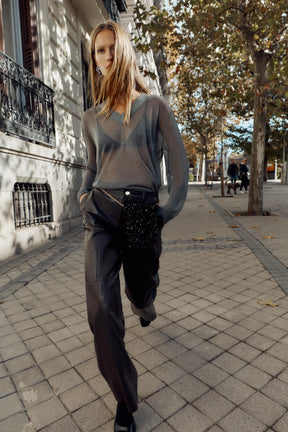 METALLIC THREAD KNIT JUMPER