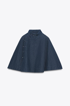 DENIM CAPE WITH TOGGLES - Image 7