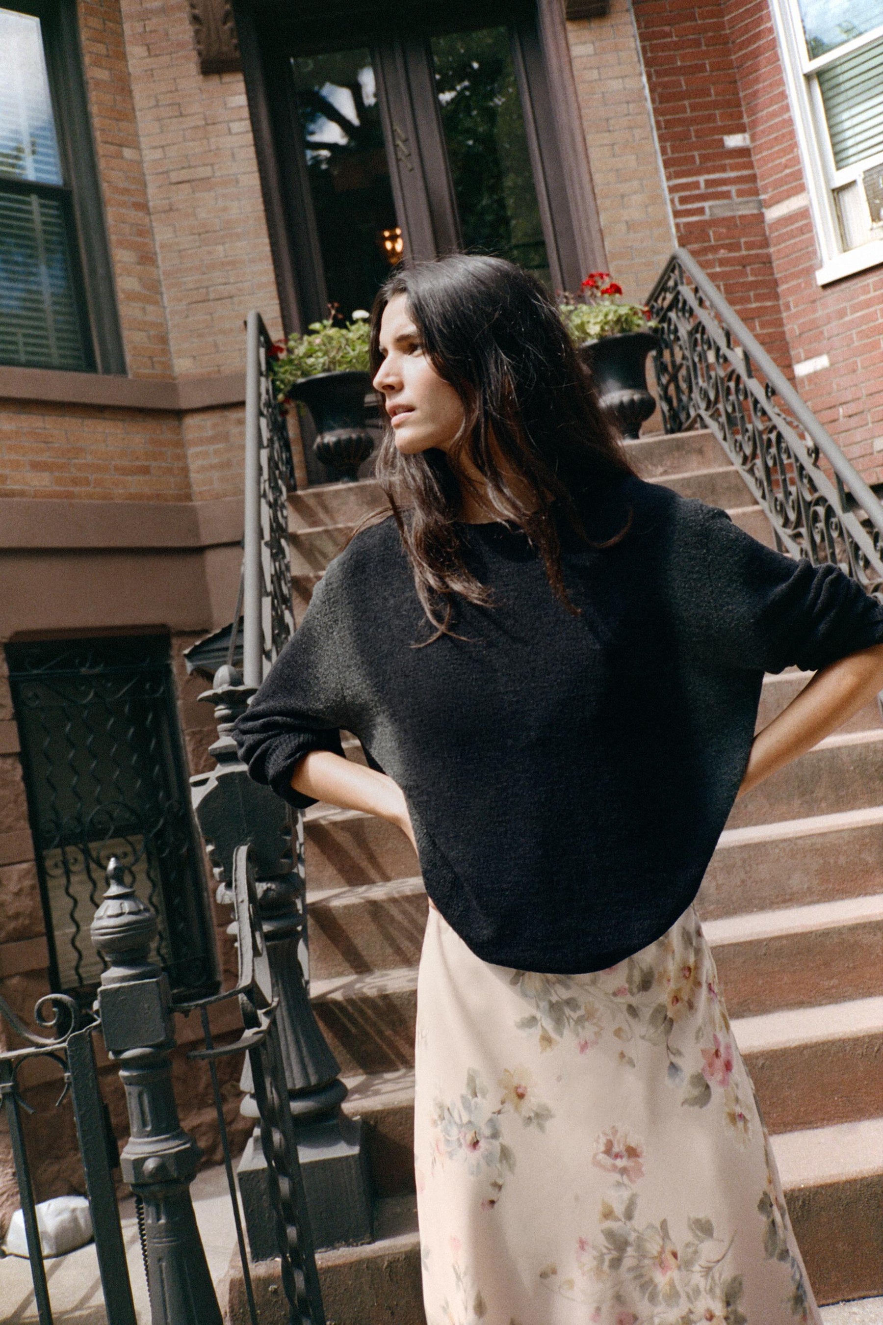 BLURRED PRINT KNIT JUMPER