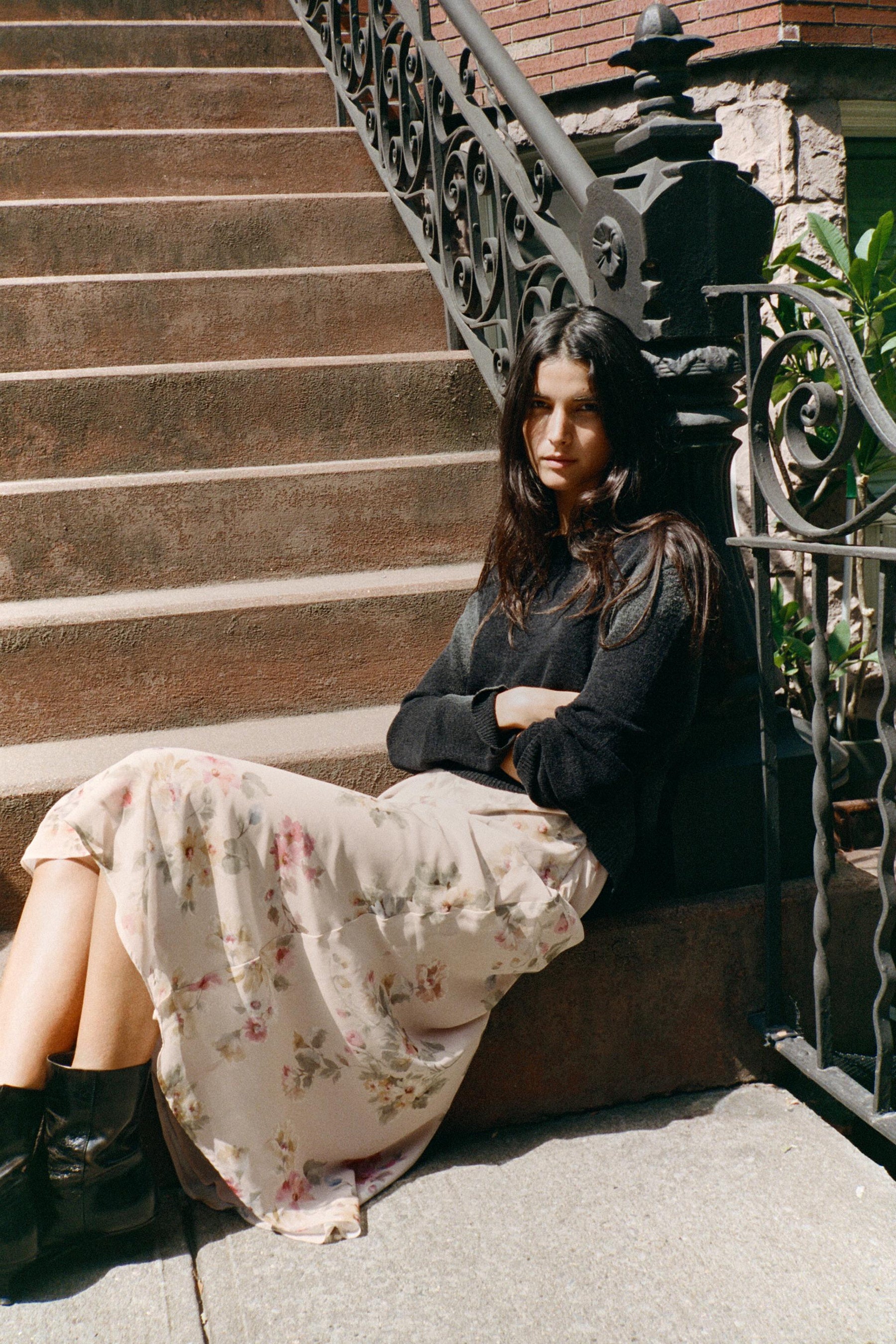 BLURRED PRINT KNIT JUMPER