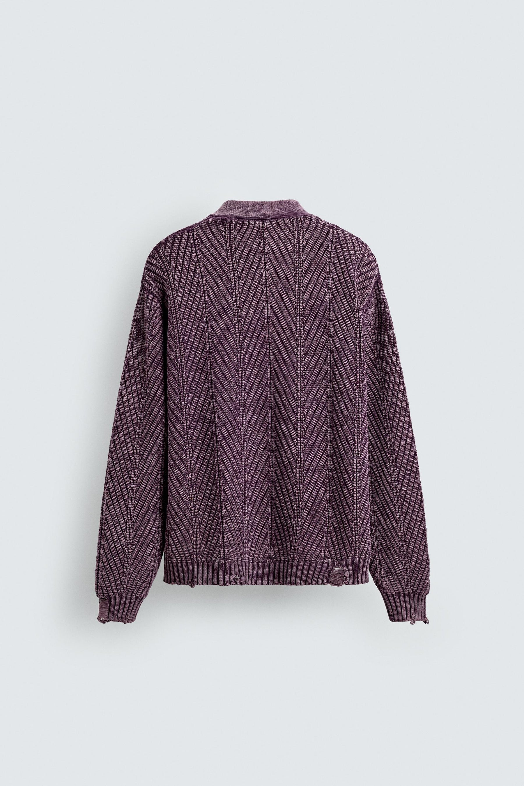 DISTRESSED EFFECT TEXTURED CARDIGAN - Image 8