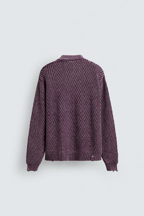 DISTRESSED EFFECT TEXTURED CARDIGAN - Image 8