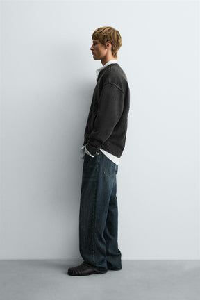 WASHED KNIT BOMBER JACKET - Image 4