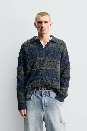 Striped Jacquard Polo