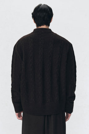 Braided Wool Cardigan