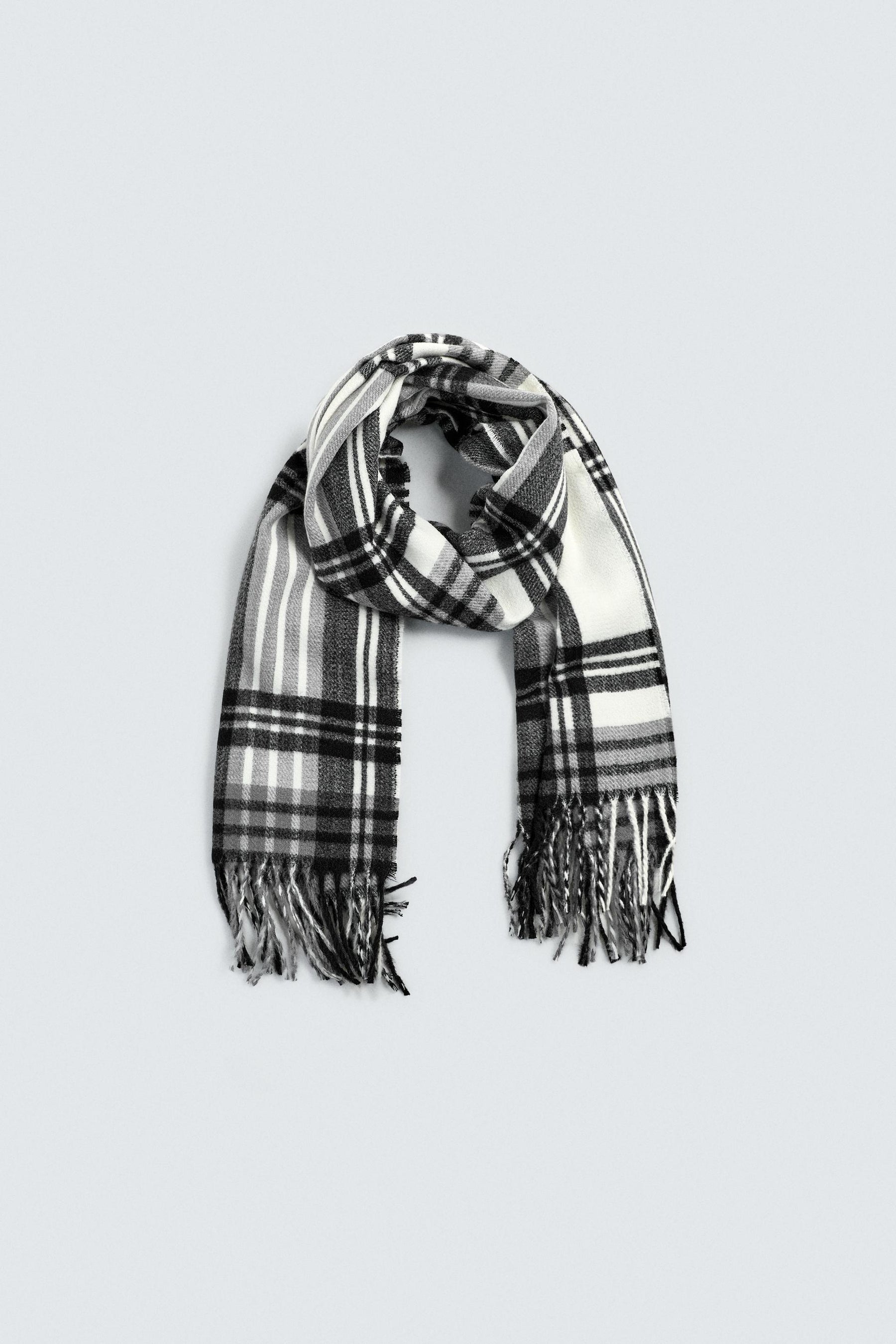 CHECK SCARF WITH FRINGING - Image 4