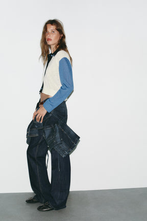 CONTRAST KNIT CARDIGAN