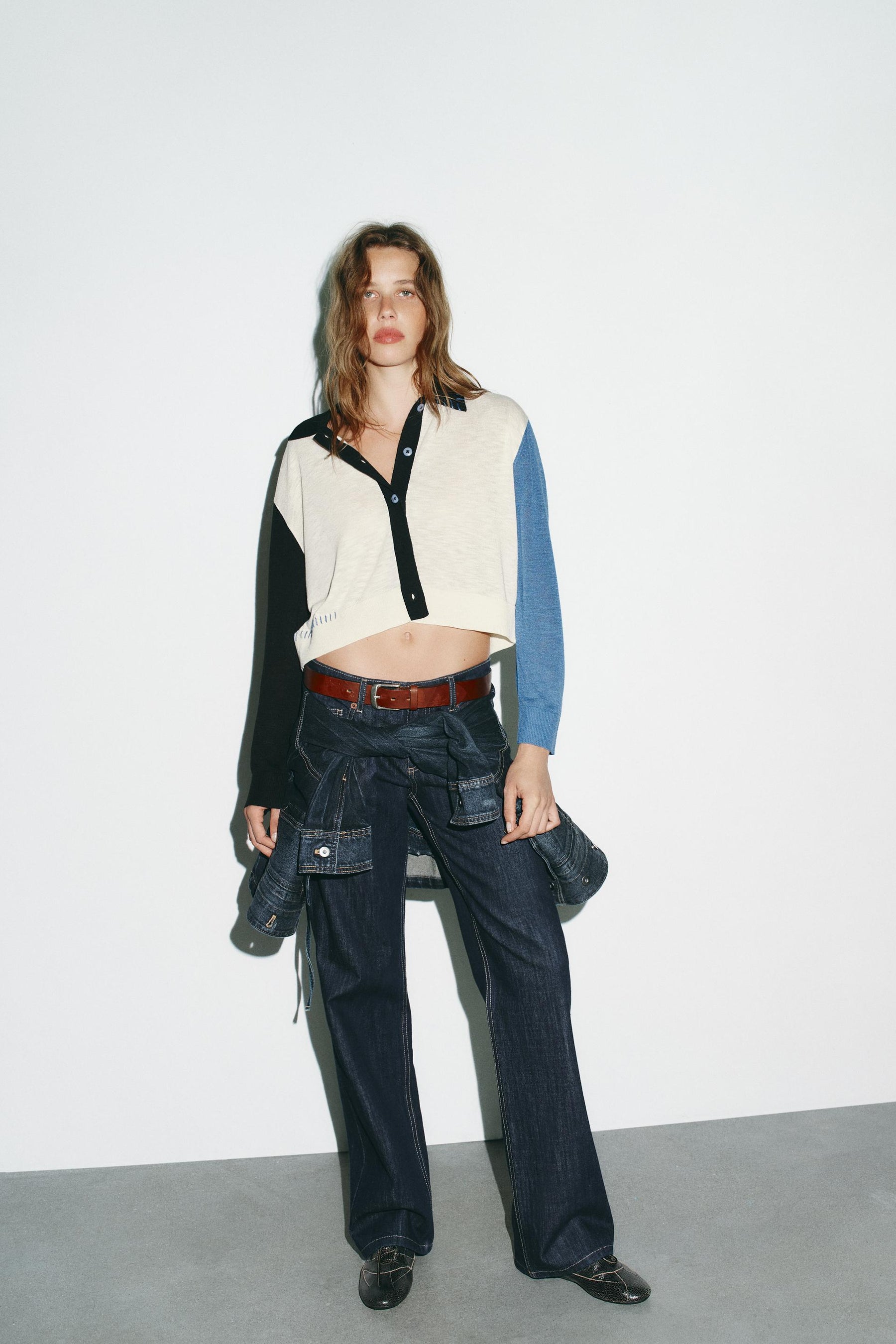 CONTRAST KNIT CARDIGAN