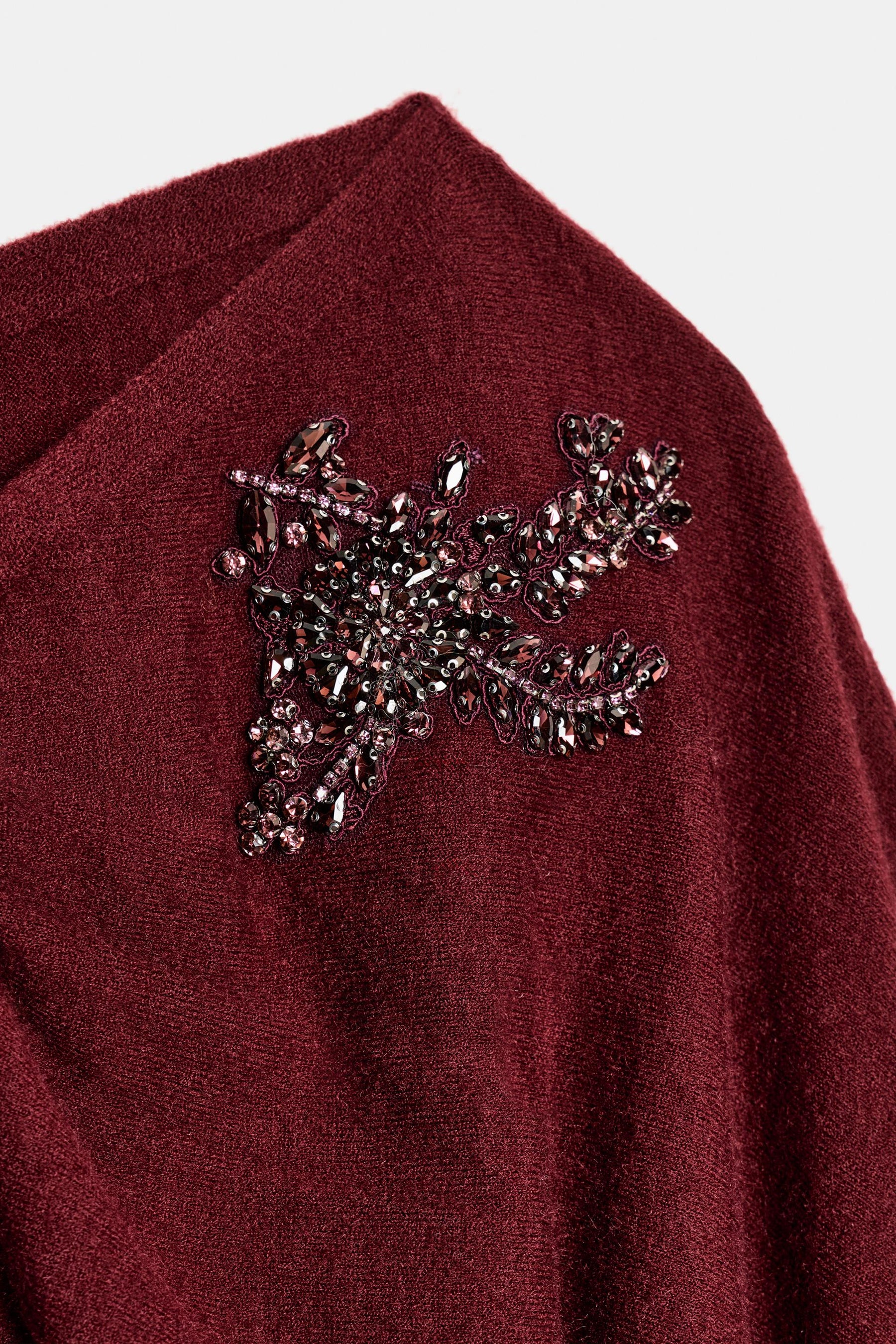ASYMMETRIC RHINESTONE KNIT JUMPER - Image 7