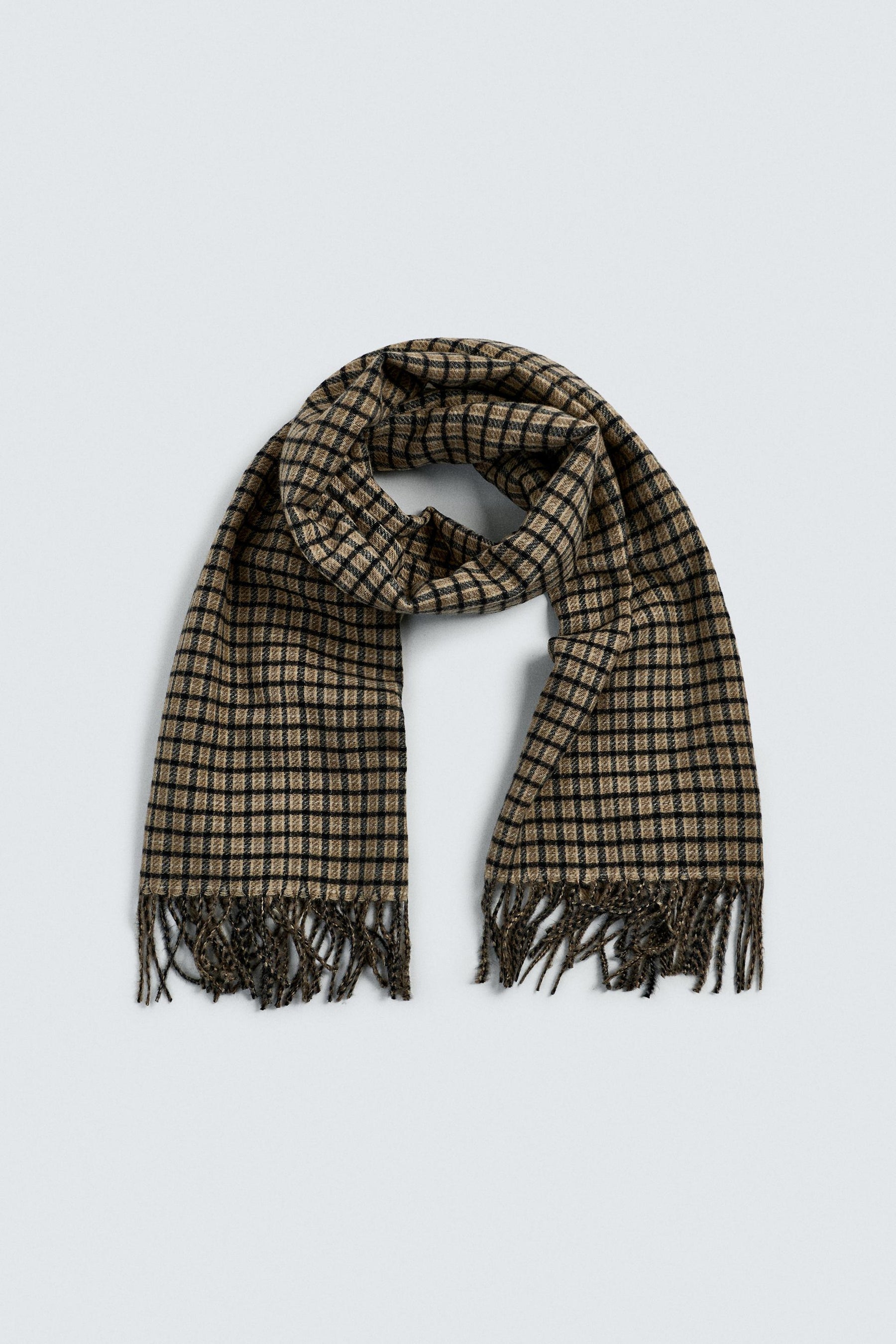 CHECK SCARF WITH FRINGING - Image 4