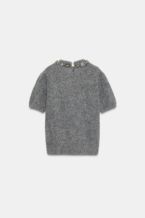 Knit Jumper with Jewel