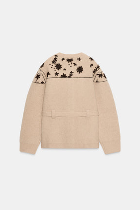 Bestickter Woll-Alpaka-Cardigan