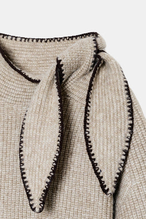 Bow-Detailed Knit Jumper