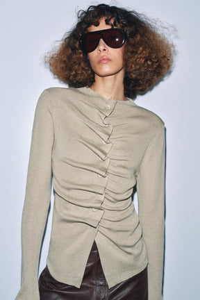 DRAPED KNIT CARDIGAN