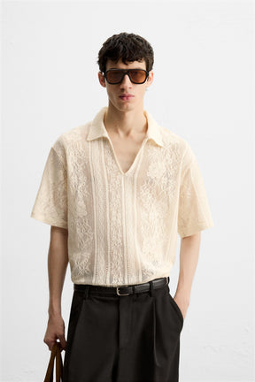 JACQUARD TEXTURED POLO SHIRT - Image 2