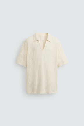 JACQUARD TEXTURED POLO SHIRT - Image 7