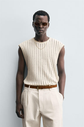 SLEEVELESS KNIT T-SHIRT - Image 2