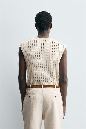 SLEEVELESS KNIT T-SHIRT - Image 3