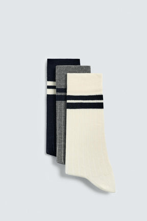 STRIPED SOCKS 3-PACK - Image 1