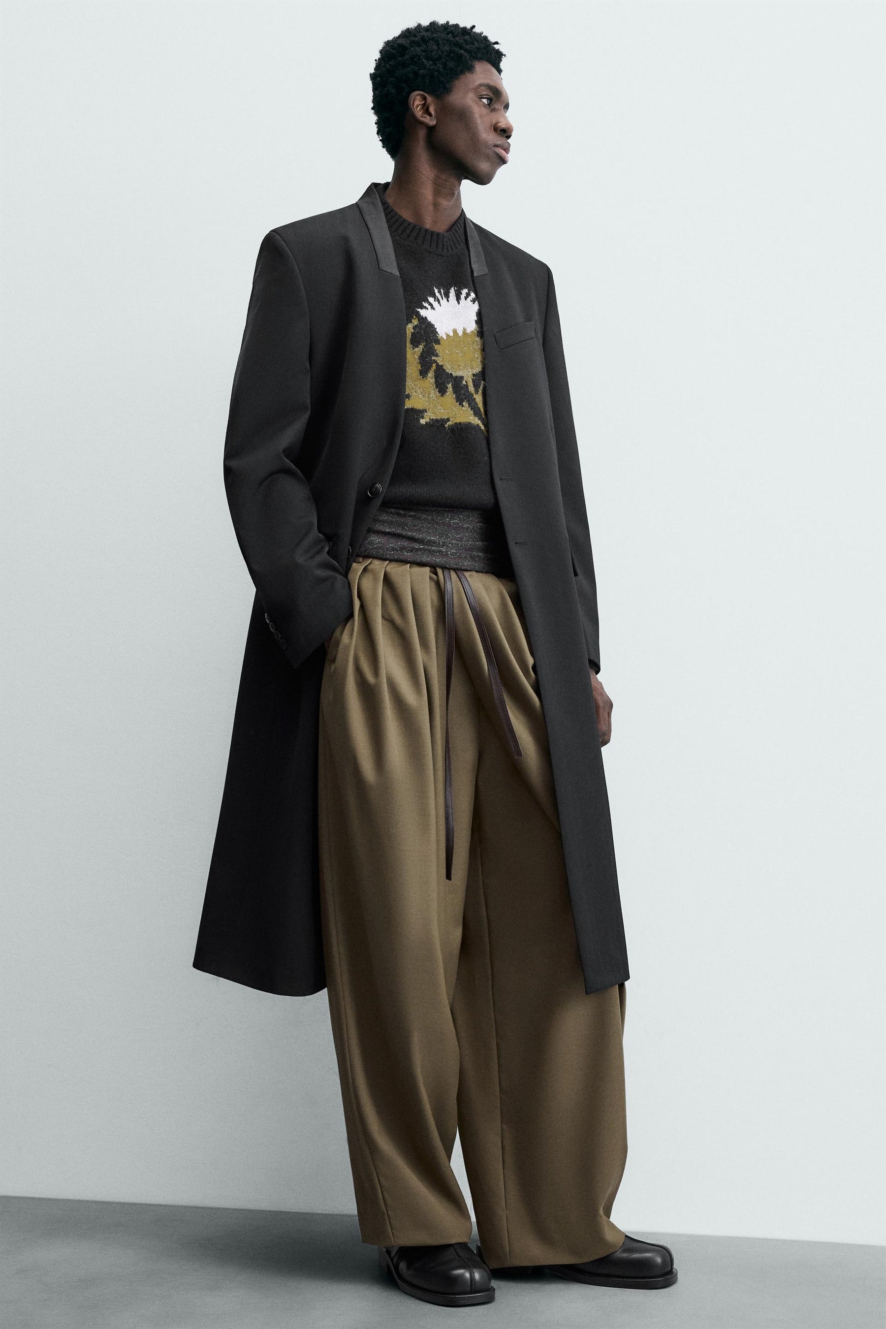 Striped Jacquard Coat