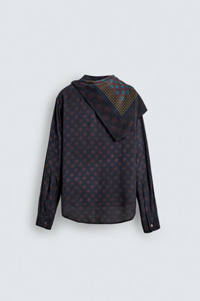 LIMITED EDITION POLKA DOT SCARF FLOWING SHIRT - Image 8