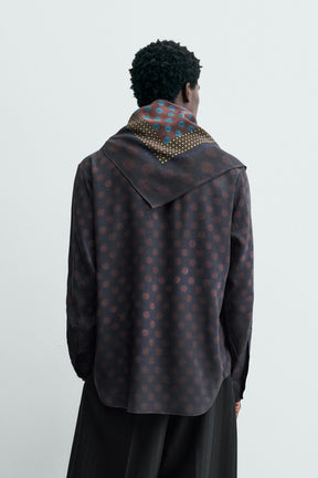 LIMITED EDITION POLKA DOT SCARF FLOWING SHIRT - Image 3