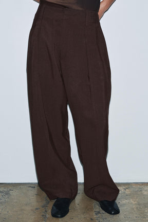 Wide-leg Trousers with Buckle