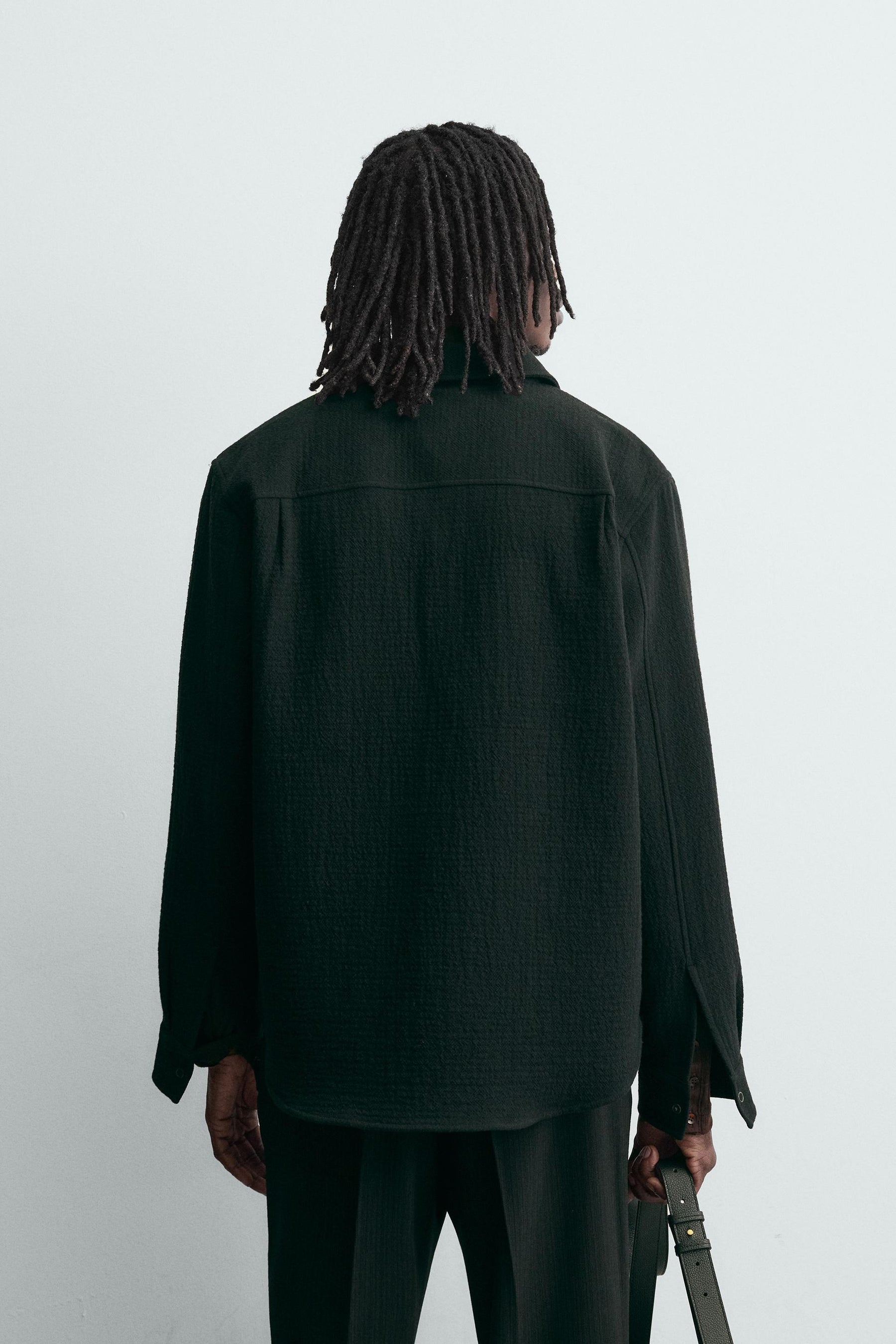 TEXTURED RELAXED FIT OVERSHIRT - Image 3
