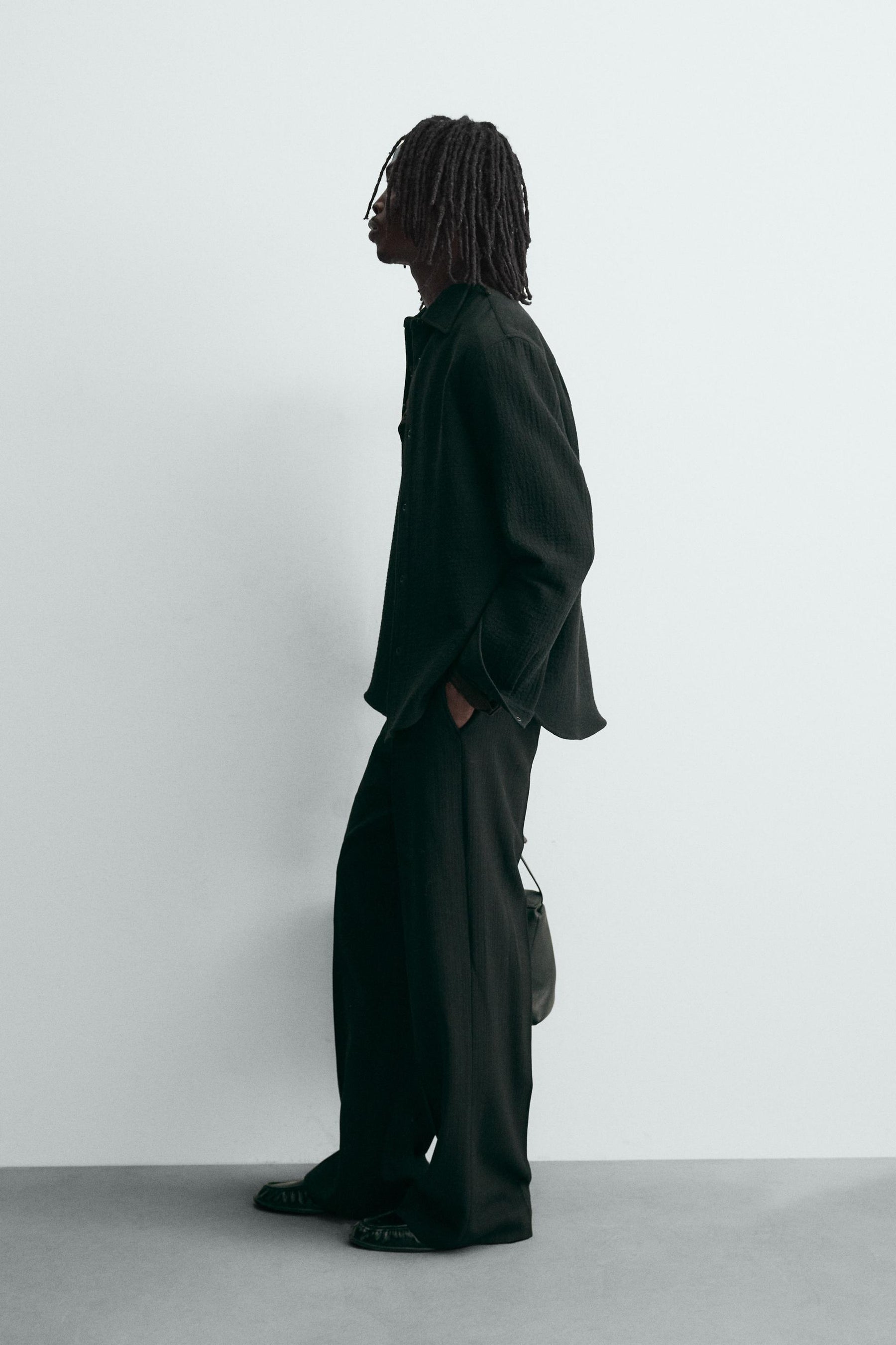 TEXTURED RELAXED FIT OVERSHIRT - Image 4