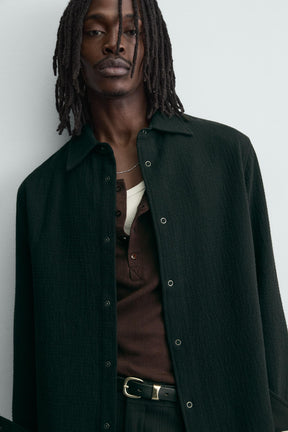 TEXTURED RELAXED FIT OVERSHIRT - Image 7