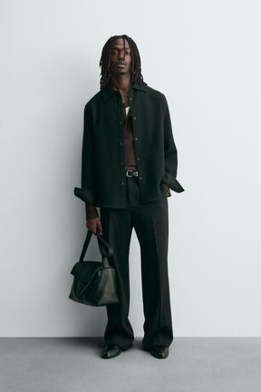 TEXTURED RELAXED FIT OVERSHIRT - Image 1