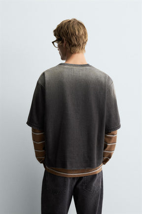 WASHED DENIM T-SHIRT - Image 3