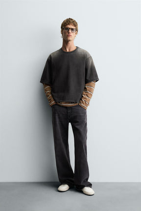 WASHED DENIM T-SHIRT - Image 1