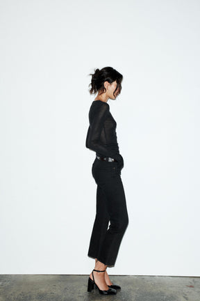 Cropped Flare High-Waist Jeans