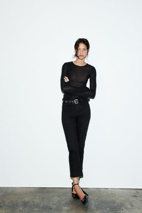 Cropped Flare High-Waist Jeans