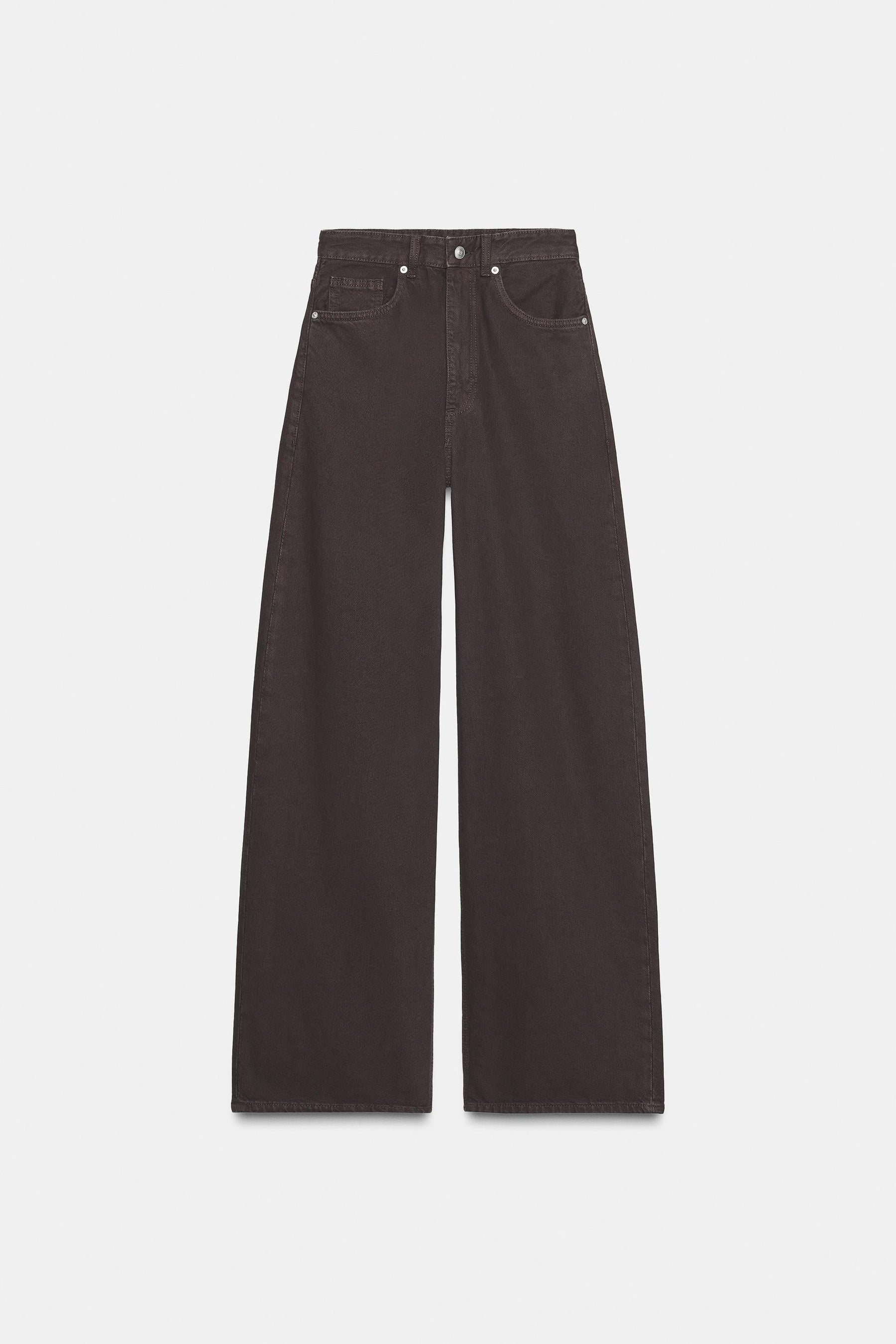 High-Waist-Jeans mit weitem Bein