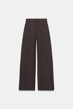 High-Waist-Jeans mit weitem Bein