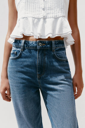 Straight Ankle High-Waist Jeans