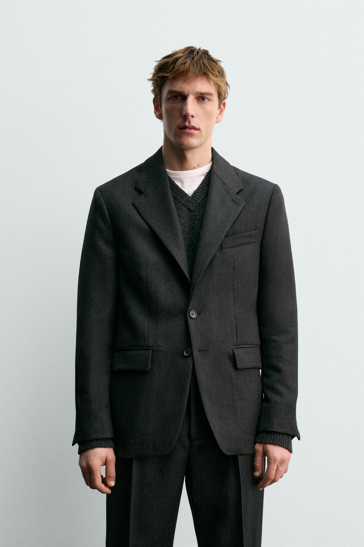 100% WOOL TWILL SUIT BLAZER AARON LEVINE X - Image 2