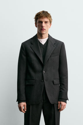 100% WOOL TWILL SUIT BLAZER AARON LEVINE X - Image 2