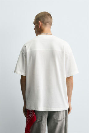 T-SHIRT WITH CONTRAST SLOGANS - Image 3