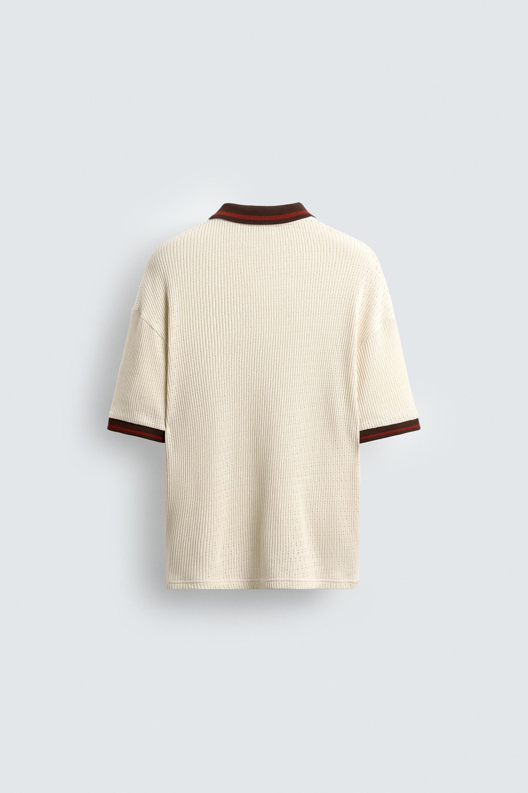RETRO FOOTBALL TEXTURED POLO SHIRT - Image 8